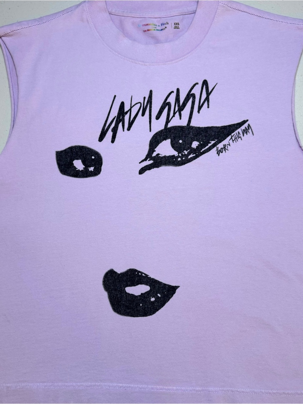 Abercrombie x Lady Gaga Born This Way Pink Graphic Muscle Tee S (SOLD)/XXS